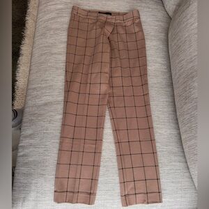 Amanda & Chelsea Brown Plaid Ankle Pants